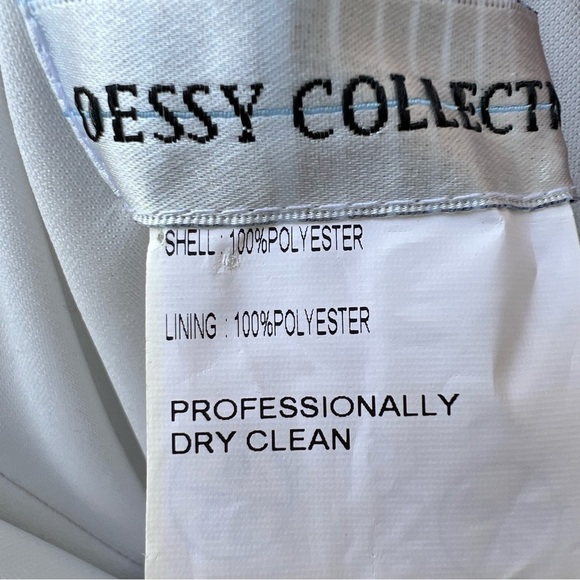 DESSY COLLECTION STRAPLESS SILVER SATIN COCKTAIL DRESS WITH POCKETS SIZE 8 - Picture 5 of 11